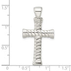 FJC Finejewelers 925 Sterling Silver Polished Twisted Hollow Large Latin Cross Charm 37 x 19 mm