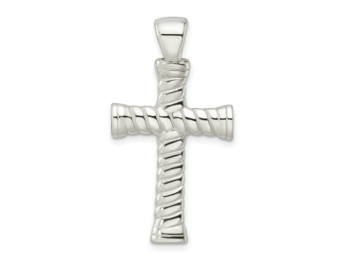 FJC Finejewelers 925 Sterling Silver Polished Twisted Hollow Large Latin Cross Charm 37 x 19 mm