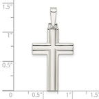FJC Finejewelers 925 Sterling Silver Polished with Lines Latin Cross Charm 36 x 17 mm