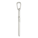 FJC Finejewelers 925 Sterling Silver Polished with Lines Latin Cross Charm 36 x 17 mm