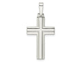 FJC Finejewelers 925 Sterling Silver Polished with Lines Latin Cross Charm 36 x 17 mm