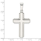 FJC Finejewelers 925 Sterling Silver Polished with Edge Lines Latin Cross Charm 48 x 23 mm