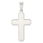 FJC Finejewelers 925 Sterling Silver Polished with Edge Lines Latin Cross Charm 48 x 23 mm