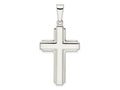 FJC Finejewelers 925 Sterling Silver Polished with Edge Lines Latin Cross Charm 48 x 23 mm