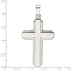 FJC Finejewelers 925 Sterling Silver Polished with Edge Lines Large Latin Cross Charm 56 x 30 mm