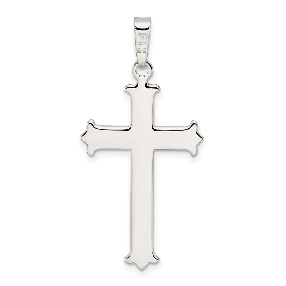FJC Finejewelers 925 Sterling Silver Polished Fleur de Lis Cross with Cross Center Charm 42 x 20 mm