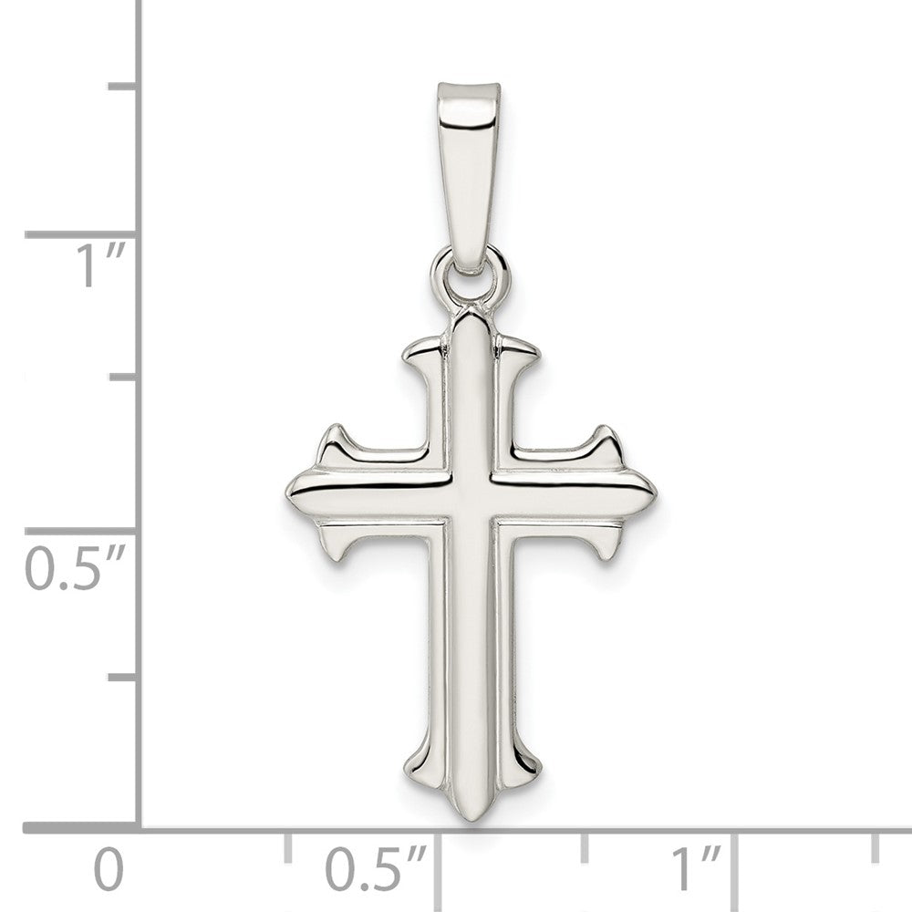 FJC Finejewelers 925 Sterling Silver Polished Fleur de Lis Cross Charm 33 x 16 mm