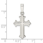 FJC Finejewelers 925 Sterling Silver Polished Fleur de Lis Cross Charm 33 x 16 mm