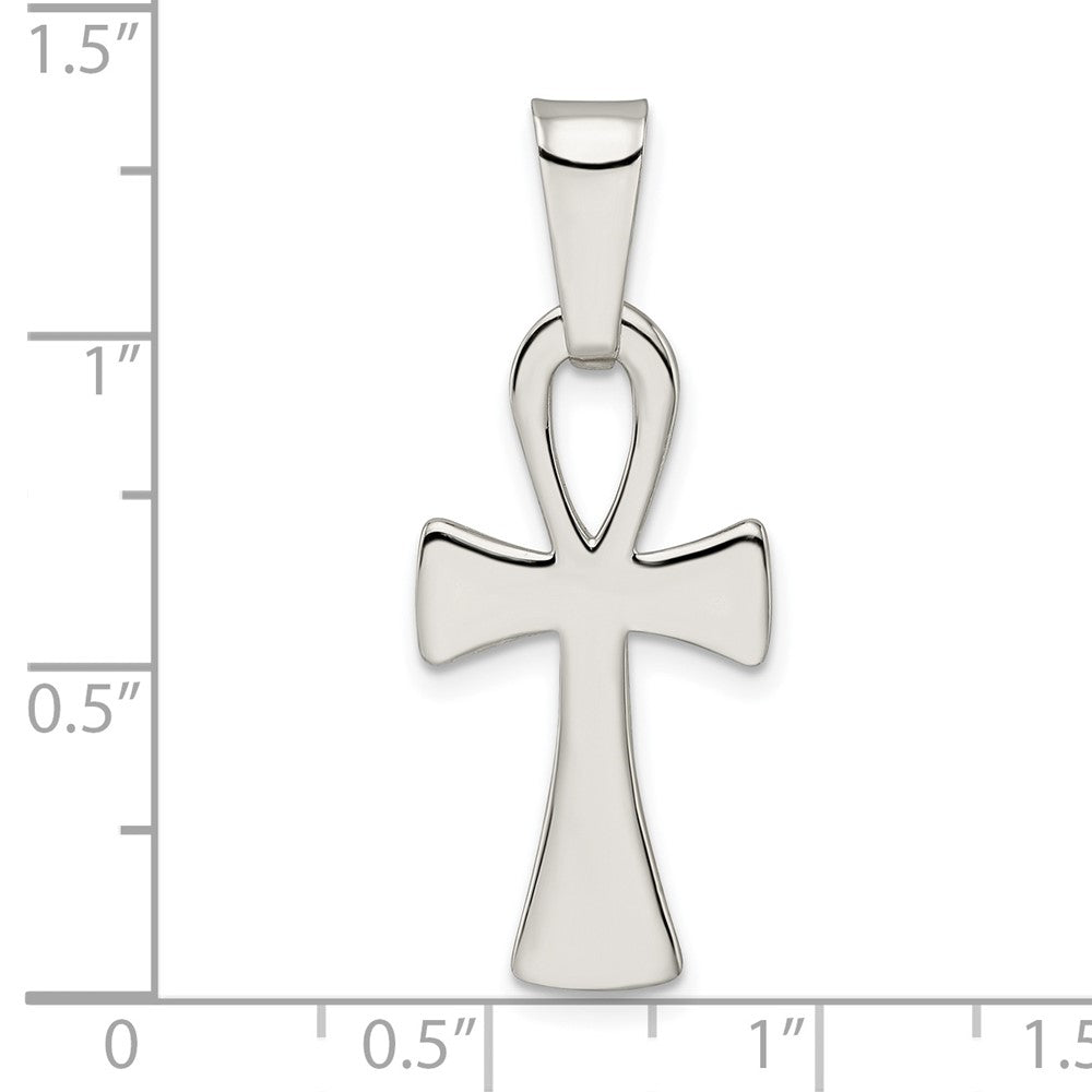 FJC Finejewelers 925 Sterling Silver Polished Ankh Cross Charm 36 x 13 mm
