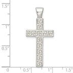 FJC Finejewelers 925 Sterling Silver Polished Greek Key Hollow Latin Cross Charm 36 x 16 mm