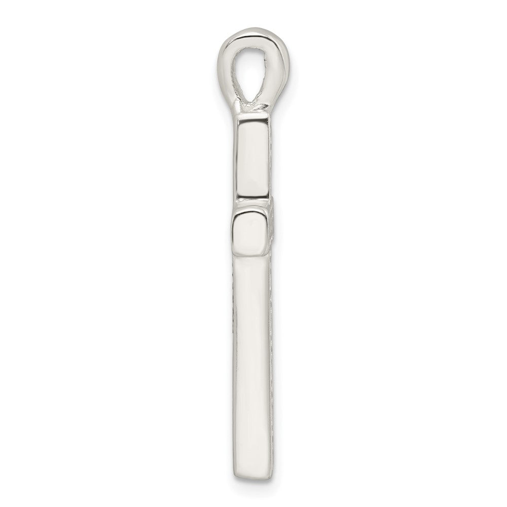 FJC Finejewelers 925 Sterling Silver Polished Greek Key Hollow Latin Cross Charm 36 x 16 mm