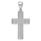 FJC Finejewelers 925 Sterling Silver Rhodium Plated Polished and Bright Cut Cross Charm 34 x 16 mm