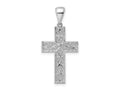 FJC Finejewelers 925 Sterling Silver Rhodium Plated Polished and Bright Cut Cross Charm 34 x 16 mm