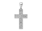 FJC Finejewelers 925 Sterling Silver Rhodium Plated Polished and Bright Cut Cross Charm 34 x 16 mm