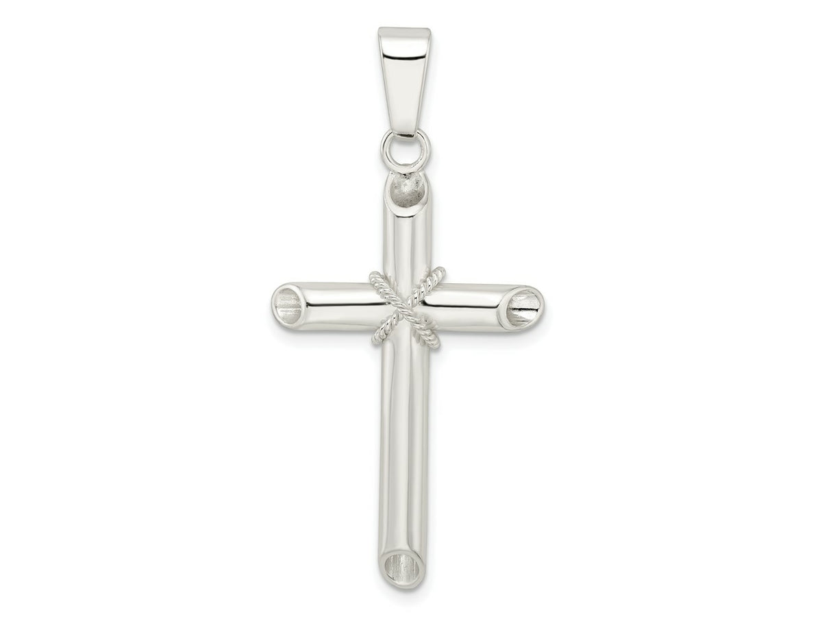 FJC Finejewelers 925 Sterling Silver Polished X Center Hollow Tube Cross Charm 48 x 22 mm