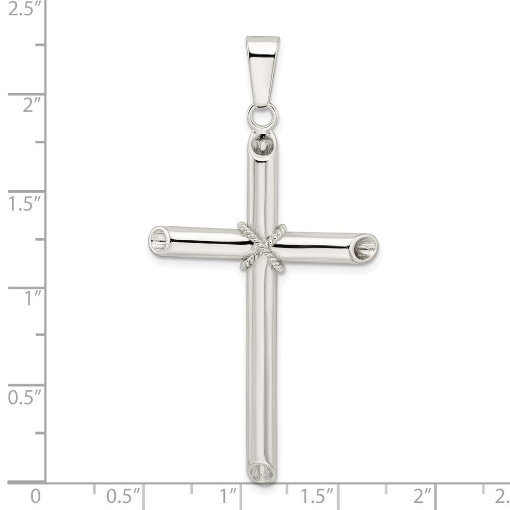 FJC Finejewelers 925 Sterling Silver Polished X Center Large Hollow Tube Cross Charm 50 x 28 mm