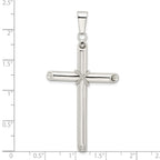 FJC Finejewelers 925 Sterling Silver Polished X Center Large Hollow Tube Cross Charm 50 x 28 mm