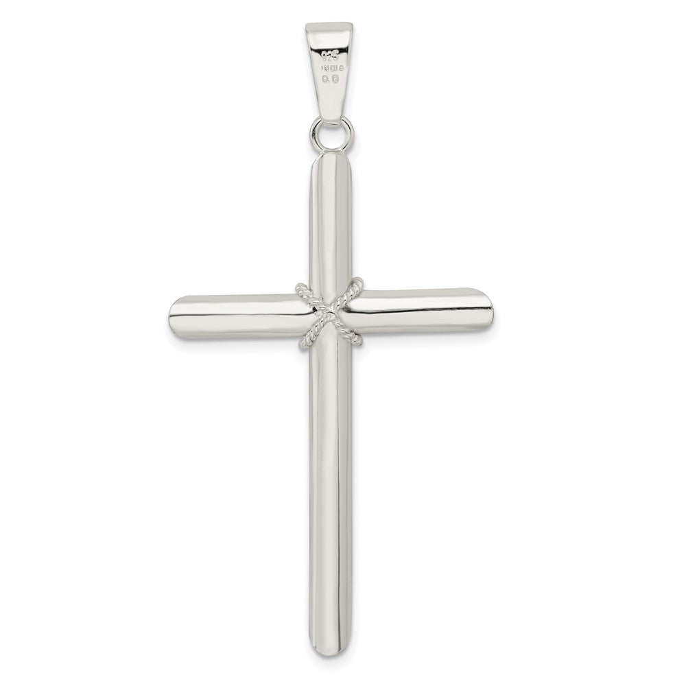 FJC Finejewelers 925 Sterling Silver Polished X Center Large Hollow Tube Cross Charm 50 x 28 mm