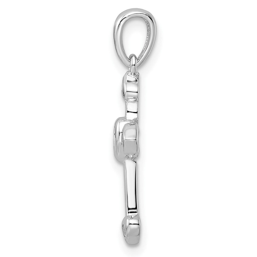 FJC Finejewelers 925 Sterling Silver Rhodium Plated CZ Heart Cross Charm 25 x 14 mm