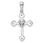 FJC Finejewelers 925 Sterling Silver Rhodium Plated CZ Heart Cross Charm 25 x 14 mm