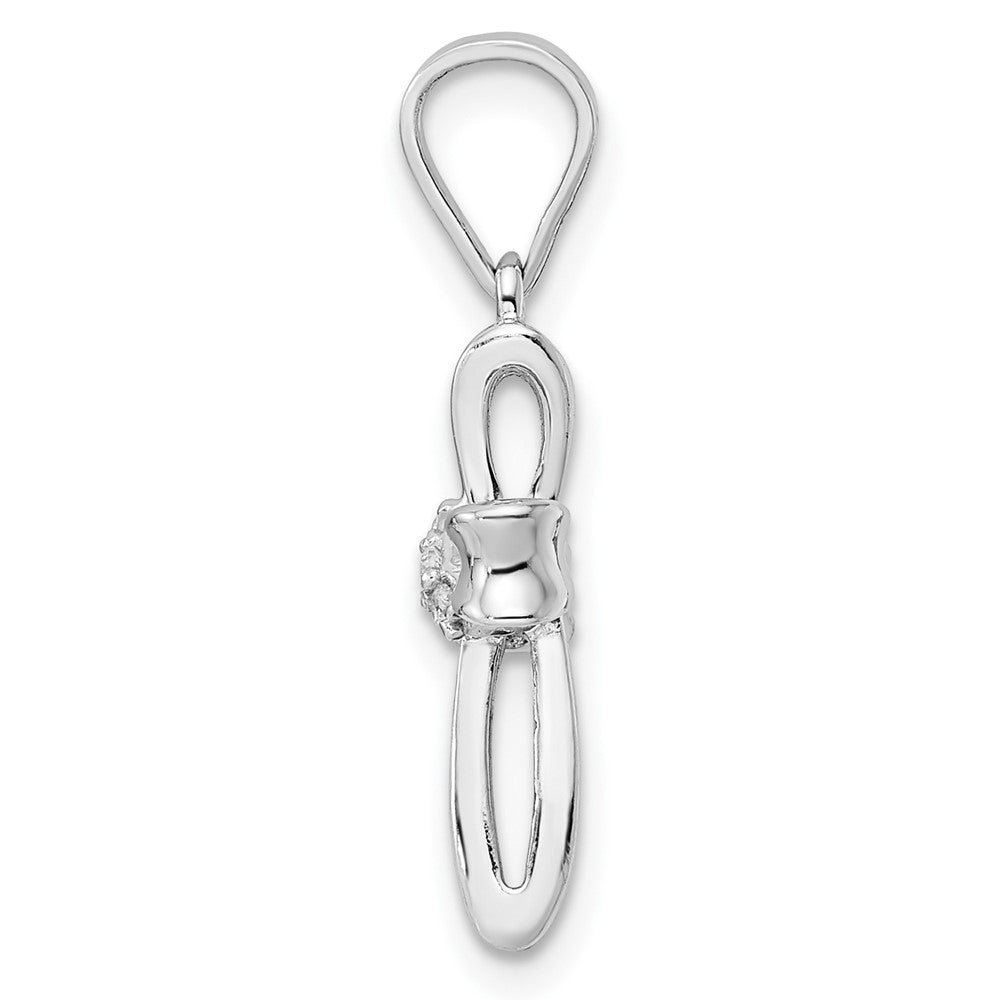 FJC Finejewelers 925 Sterling Silver Rhodium Plated CZ Cross Charm 26 x 13 mm