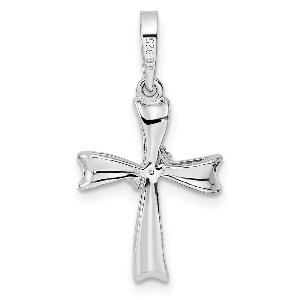 FJC Finejewelers 925 Sterling Silver Rhodium Plated CZ Cross Charm 26 x 13 mm