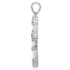 FJC Finejewelers 925 Sterling Silver Rhodium Plated CZ Cross Charm 31 x 18 mm