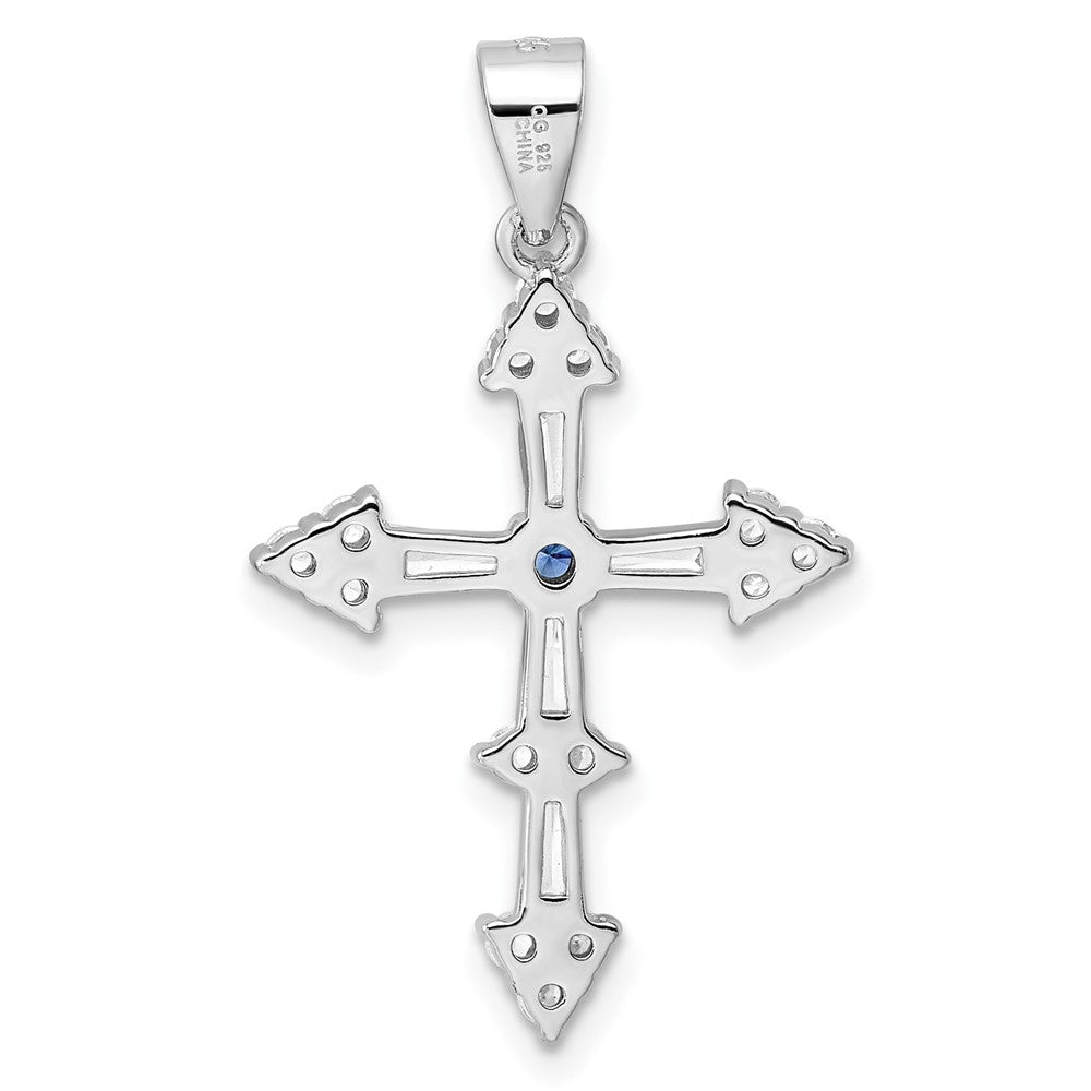 FJC Finejewelers 925 Sterling Silver Rhodium Plated CZ Cross Charm 31 x 18 mm