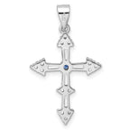 FJC Finejewelers 925 Sterling Silver Rhodium Plated CZ Cross Charm 31 x 18 mm