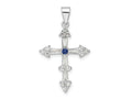 FJC Finejewelers 925 Sterling Silver Rhodium Plated CZ Cross Charm 31 x 18 mm