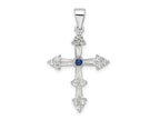 FJC Finejewelers 925 Sterling Silver Rhodium Plated CZ Cross Charm 31 x 18 mm