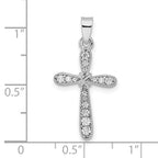 FJC Finejewelers 925 Sterling Silver Rhodium Plated with CZ X-Center Cross Charm 27 x 14 mm