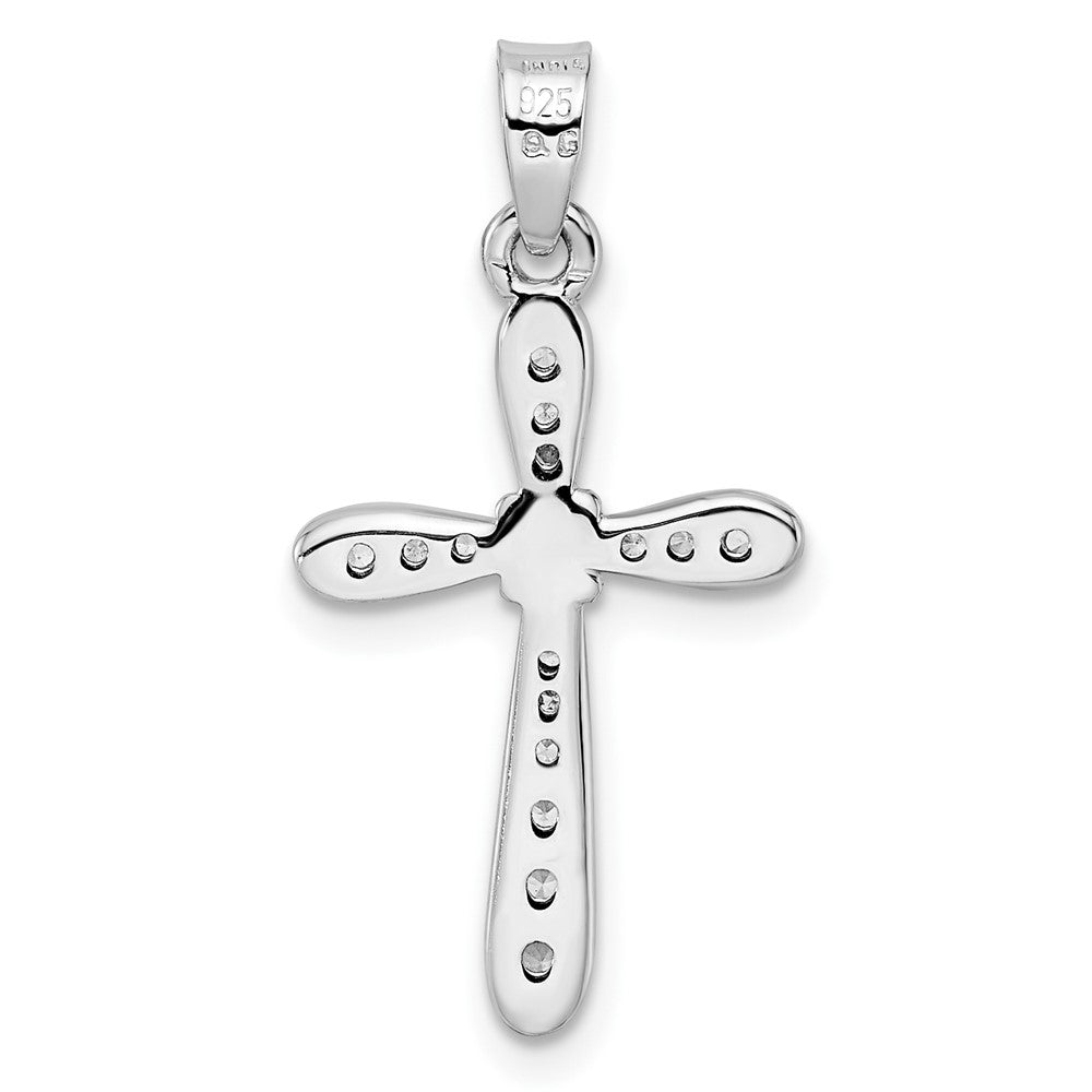 FJC Finejewelers 925 Sterling Silver Rhodium Plated with CZ X-Center Cross Charm 27 x 14 mm