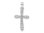 FJC Finejewelers 925 Sterling Silver Rhodium Plated with CZ X-Center Cross Charm 27 x 14 mm