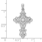 FJC Finejewelers 925 Sterling Silver Rhodium Plated CZ Fancy Cross Charm 33 x 18 mm
