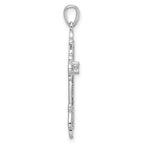 FJC Finejewelers 925 Sterling Silver Rhodium Plated CZ Fancy Cross Charm 33 x 18 mm