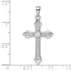 FJC Finejewelers 925 Sterling Silver Rhodium Plated CZ Cross Charm 35 x 18 mm