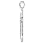 FJC Finejewelers 925 Sterling Silver Rhodium Plated CZ Cross Charm 35 x 18 mm