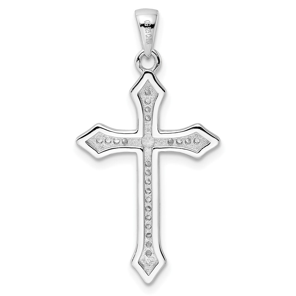 FJC Finejewelers 925 Sterling Silver Rhodium Plated CZ Cross Charm 35 x 18 mm