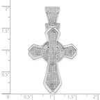 FJC Finejewelers 925 Sterling Silver Rhodium Plated Polished CZ Cross Charm 50 x 28 mm