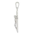 FJC Finejewelers 925 Sterling Silver Polished Crucifix Charm 38 x 21 mm