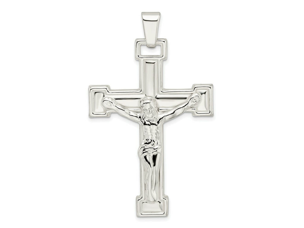FJC Finejewelers 925 Sterling Silver Polished Crucifix Charm 57 x 34 mm