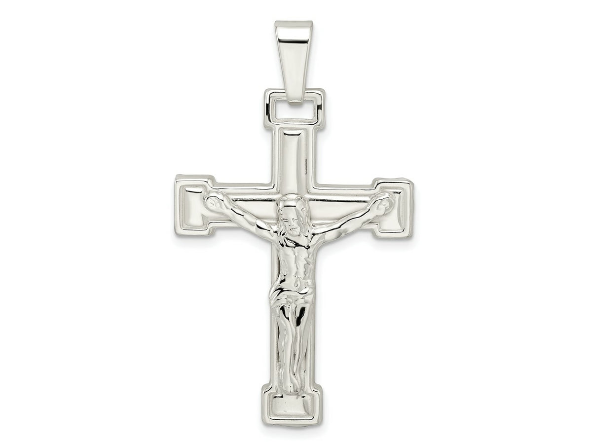 FJC Finejewelers 925 Sterling Silver Polished Crucifix Charm 47 x 27 mm