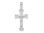 FJC Finejewelers 925 Sterling Silver Rhodium Plated Polished and Laser Crucifix Charm 35 x 15 mm