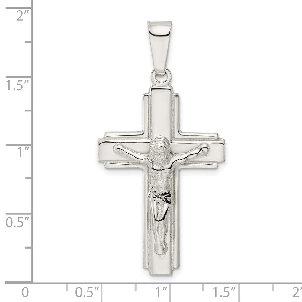 FJC Finejewelers 925 Sterling Silver Polished with Side Lines Crucifix Charm 47 x 23 mm