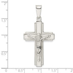 FJC Finejewelers 925 Sterling Silver Polished with Side Lines Crucifix Charm 47 x 23 mm