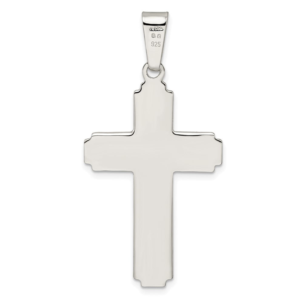 FJC Finejewelers 925 Sterling Silver Polished with Side Lines Crucifix Charm 47 x 23 mm
