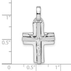 FJC Finejewelers 925 Sterling Silver Rhodium Plated Polished and Laser Crucifix Charm 29 x 16 mm