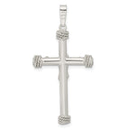FJC Finejewelers 925 Sterling Silver Polished with Rope Ends Hollow Crucifix Charm 47 x 23 mm