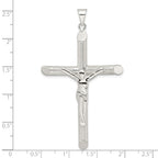FJC Finejewelers 925 Sterling Silver Polished and Texture Tube Crucifix Cross Charm 63 x 37 mm